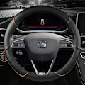 Miniatyrbild 1 av 6: Rattskinnsöverdrag i PU-läder för Seat Leon MK1 MK2 MK3 MK4 1999~2020 1M 1P 5F KL1 KL8 5F FR - Halksäker biltillbehör O shape Coffee