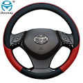 Miniatyrbild 1 av 6: 100% Dermay-märkes läder sportbil rattöverdrag för Toyota CHR C-HR biltillbehör Red