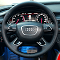 Miniatyrbild 1 av 6: Skräddarsydd DIY-rattöverdrag i mikrofiberläder för Audi Q7 2012-2015 Q3 Q5 2013-2016 A4 (B8) 2014 2015 A6 (C7)