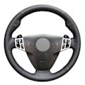 Miniatyrbild 1 av 5: Svart PU-läder handsydd rattöverdrag för Saab 9-3 2006 2007 2008 2009 2010 2011 9-5 2006 2007 2008 2009