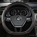 Miniatyrbild 6 av 6: Rattöverdrag i PU-läder för VW Sharan Passat Caddy Touran Tiguan Golf Polo Teramont Atlas T-Roc T-Cross (38cm) AD38CM