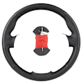 Miniatyrbild 1 av 6: DIY läderstyrstäcke med handsydda sömmar för Mazda 3 Axela 2008-2013 Mazda CX-7 CX7 2010-2016 Mazda 5 2011-2013 Red