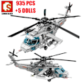 Miniatyrbild 1 av 6: Sembo SWAT-polisens tekniska beväpnade helikopterbyggstenar modell militär STEM-kit flygplan tegelstenar DIY-leksaker för pojkar vuxna No box