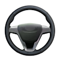 Miniatyrbild 2 av 6: Handsydd svart PU-läder rattöverdrag för Lada Vesta 2015 2016 2017 2018 2019 2020 Xray grey thread