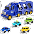 Miniatyrbild 4 av 4: Leksakslastbil för barn - 5 i 1 - Friktionsdriven billeksak - Blå