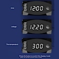 Miniatyrbild 4 av 4: Ddn14274-12V 3 I 1 Digital LED Display Voltmeter Klocka Termometer Indikator Mätare Panelmätare För Bil Motorcykel-Ljus