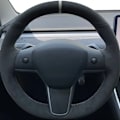 Miniatyrbild 1 av 6: Rattöverdrag i mockaläder för Tesla Model 3 2015-2021 Model Y 2019-2021 Style 12