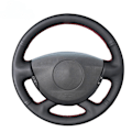 Miniatyrbild 2 av 6: Svart konstläder rattöverdrag för Renault Laguna 2 Vel Satis Espace Trafic 2 2001-2014 Nissan Primastar 2009-2015 Red Marker