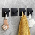 Miniatyrbild 1 av 5: Kraftig självhäftande krok, 4-pack badhandduk krok, självhäftande väggkrok för badrum/kappa/badrock/kök