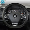 Miniatyrbild 2 av 6: Rattrattstyrningshölje i mikrofiberläder + kolfiber för Renault Scenic 1 2 3 4 Grand Scenic Megane biltillbehör D shape Red