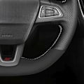 Miniatyrbild 3 av 6: Svart äkta läder mocka rattöverdrag biltillbehör för Ford Focus (RS | ST | ST-Line) 2015-2018 Kuga Ecosport