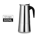 Miniatyrbild 1 av 4: Kaffebryggare - Tekanna, 12 Koppar - 600 ml - A - Åttkantig kaffebryggare i rostfritt stål, stor kapacitet 600 ml, 12 koppar, för espresso