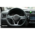 Miniatyrbild 1 av 3: Aosrrun svart läder handsydd rattöverdrag för Nissan Kicks X-Trail March Rogue Qashqai Serena 2017 2018 2019 BLACK LINE
