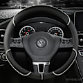 Miniatyrbild 5 av 6: Rattöverdrag i PU-läder för VW Sharan Passat Caddy Touran Tiguan Golf Polo Teramont Atlas T-Roc T-Cross (38cm) CD38CM