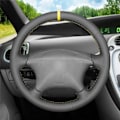 Miniatyrbild 1 av 6: Svart PU konstläder rattöverdrag för Citroen Xsara Picasso Berlingo 2001-2010 C5 2001-2006 Peugeot Partner 2003-2008 Yellow Marker