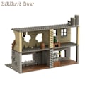 Miniatyrbild 6 av 6: Försvunna ruiner byggnader moc pubg militärbas diy scener byggklossar set delar för armé soldat figurer pojkar leksaker 267PCS