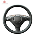 Miniatyrbild 1 av 6: Lqtenleo svart PU konstläder handsydd rattöverdrag för Honda Accord 7 2002-2007 Acura TSX 2002-2007