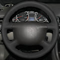 Miniatyrbild 3 av 6: DIY svart konstläder rattöverdrag för Audi A6 2000-2004 Audi A3 2000-2003 A4 B6 2002