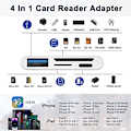 Miniatyrbild 2 av 7: iPhone SD-kortläsare Adapter, [Apple MFi Certifierad] 4-i-1 iPhone USB OTG Adapter