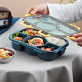 Miniatyrbild 4 av 5: Lunchlåda, delad lunchlåda, uppdelad lunchlåda, isolerad matlåda, bärbar utomhus bento-låda