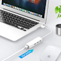 Miniatyrbild 4 av 7: USB Ethernet Nätverkskort 3 Portar Höghastighets USB 2.0 till RJ45 Nätverksadapter 10/100 för Macbook Win med Hub