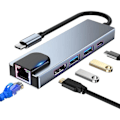 Miniatyrbild 1 av 5: USB-C Hub Multiport Adapter, 5-i-1 USB-C Dockingstation med 4K HDMI