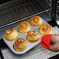 Miniatyrbilde 5 av 5: 2 stk Silikon Ovnvotter, tykke hansker, grytekluter med varmebestandige grep, varmebestandige klyper til kjøkken for matlaging og baking, rød