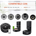 Miniatyrbillede 5 af 5: stk. Dæk Kompatible med IROBOT ROOMBA Robot 500 600 700 800 I7 S9 Irobot fw Sort