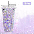 Miniatyrbild 3 av 5: Bling Diamond Tumbler Glitter Vattenflaska Med Lock