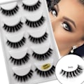 Pikkukuva 1 / 4: 10 paria tekotakuumainen minkkiripset - 3D faux mink G600 musta