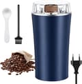 Elektrisk kaffekværn 300W med skål i rustfrit stål, One-Touch krydderikværn til bønner, krydderier, hørfrø og nødder, blå