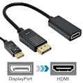 Pikkukuva 1 / 5: DisplayPort DP - HDMI-naarasadapteri, kaapelimuunnin PC-tietokoneen näytölle