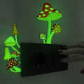 Miniatyrbillede 3 af 5: 3D Butterfly Switch Wall Stickers-Glow in Dark Cute Panda Love Heart Window Clings Luminous Mushroom Wall Stickers for Kids