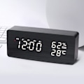Miniatyrbild 2 av 5: LED Väckarklocka, Digital Träklocka, Multifunktionell Väckarklocka, 3 Separata Alarm, Röst- & Beröringsaktiverad, Temperatur