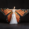 Miniatyrbillede 1 af 5: Mavedans Vinger Farverige Sommerfuglevinger Performance Kostumer Orange