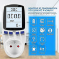 Miniatyrbilde 3 av 5: Wattmeter-kontakt, AC 185v~264v energimåler strømforbruksmåler med LCD-skjerm