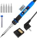 80W Precision Soldering Iron with Adjustable Temperature - Electronic Soldering Iron Kit with Stand, Solder Wire and Tips