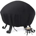 Runt eldstadsöverdrag 420D polyester med PVC-beläggning Vattentätt utomhus uteplats eldstadsbordsskydd med ventiler 85 x 40 cm svart
