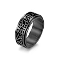 Miniatyrbilde 6 av 8: Nordisk norsk viking treknytte roterbar titanstålring for menn og kvinner dekompresjonsfingerring håndsmykke