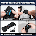 Miniatyrbillede 4 af 6: Sovehovedtelefoner Pandebånd med Bluetooth Sort