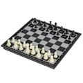 Miniatyrbild 1 av 5: Mini Schackset Resa - 7,6 Tum 3 i 1 Schack Dam Backgammon Magnetisk Reseschackset Bärbar Fällbar Brädspel
