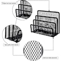 Miniatyrbillede 2 af 5: Brevsorter, sorte brevkasser i mesh, kontorbrevholder med 3 rum (sort)