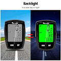 Miniatyrbillede 5 af 5: Trådløs cykel speedometer vandtæt trådløs cykelcomputer cykel speedometer med LCD-display og multifunktion sort