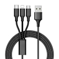 Pikkukuva 2 / 6: 2-pakkaus Latureita - Latauskaapeli Multi 3in1, USB-C, Micro-USB, iPhone - 1,2 m