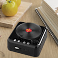 Miniatyrbillede 3 af 5: (sort) Bærbar trådløs Bluetooth-højttaler, mini lille metalhøjttaler Bluetooth 5.0/hjem udendørs, gaver til kvinder/piger