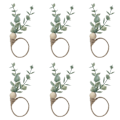 Miniatyrbillede 1 af 5: Sæt med 12 servietringe, Farmhouse servietringe Eukalyptus servietringe Træ servietringe Forår Rustikke grønne blade servietringe
