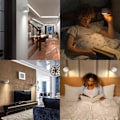 Miniatyrbilde 6 av 7: Vegglampe LED-lampe Oppladbar Batteri Vegglamper Dimmbar med 3 Fargemoduser 3 Lysstyrke 360° Rotterbar Berøringskontroll Soverom Vegglamper