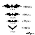 Miniatyrbild 5 av 9: 3D Bat Decorations for Halloween - 60 Pieces Wall Stickers in 4 Different Sizes