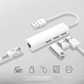 Miniatyrbillede 3 af 7: USB Ethernet Netværkskort 3 Porte Høj Hastighed USB 2.0 til RJ45 Netværksadapter 10/100 til Macbook Win med Hub
