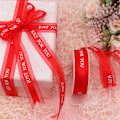 Miniatyrbillede 5 af 5: Rødt bånd til tryk - JUST for You stof bånd perfekt til håndværk, sløjfer, gaveindpakning, blomsterbuket